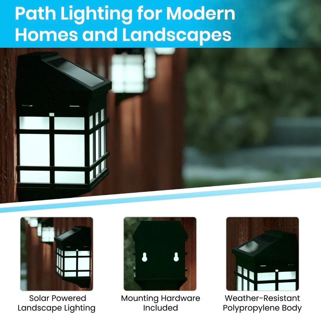 6 Pack Wall Mount LED Solar Lights - Weather Resistant Decorative Solar Powered Lights - Deck and Fencing Solar Lights