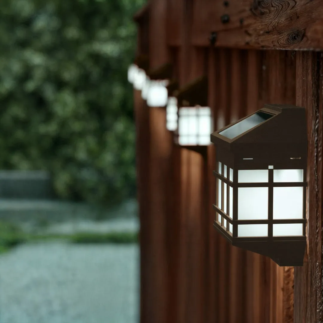 6 Pack Wall Mount LED Solar Lights - Weather Resistant Decorative Solar Powered Lights - Deck and Fencing Solar Lights