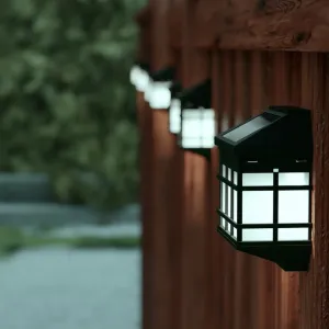 6 Pack Wall Mount LED Solar Lights - Weather Resistant Decorative Solar Powered Lights - Deck and Fencing Solar Lights