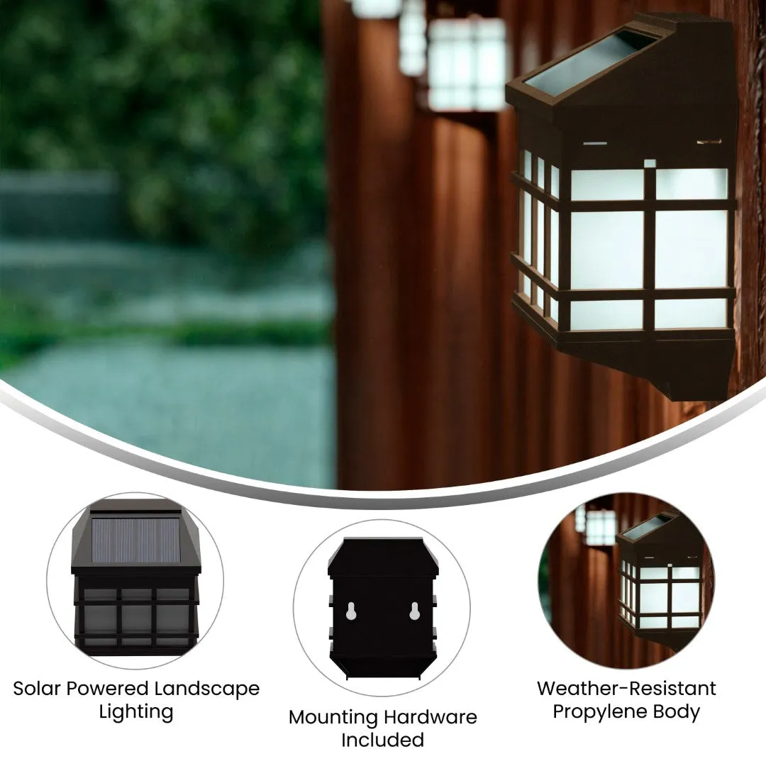 6 Pack Wall Mount LED Solar Lights - Weather Resistant Decorative Solar Powered Lights - Deck and Fencing Solar Lights