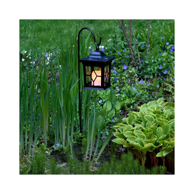 Black Solar Lantern with Shepherd's Hook