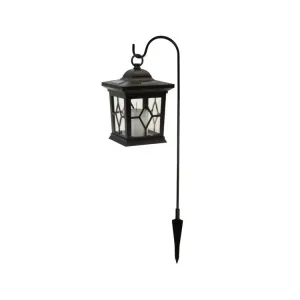 Black Solar Lantern with Shepherd's Hook