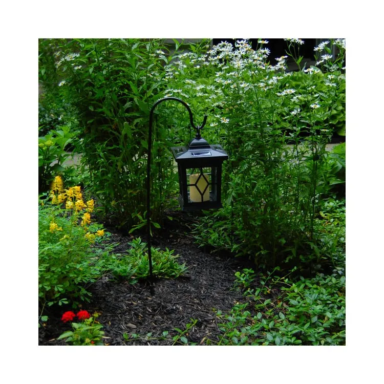 Black Solar Lantern with Shepherd's Hook