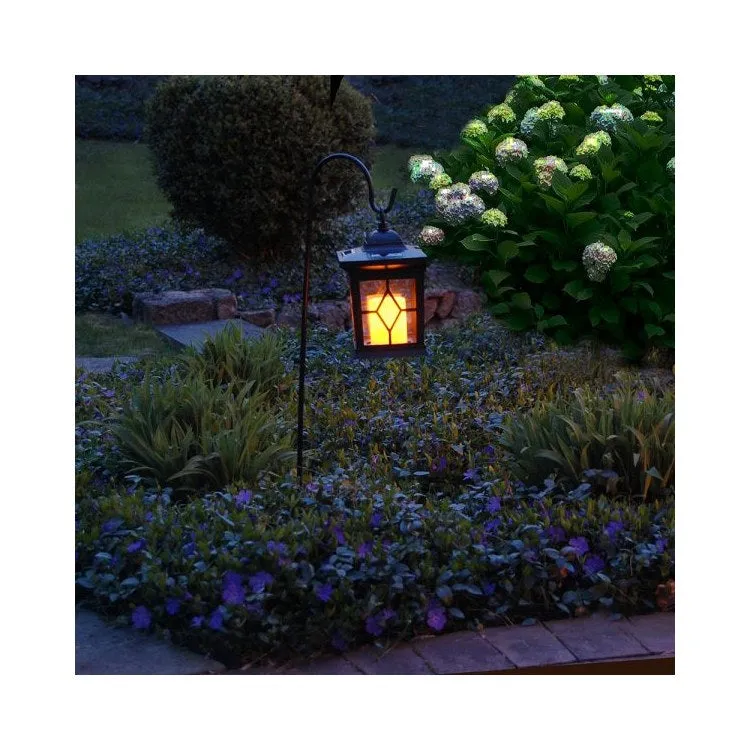 Black Solar Lantern with Shepherd's Hook