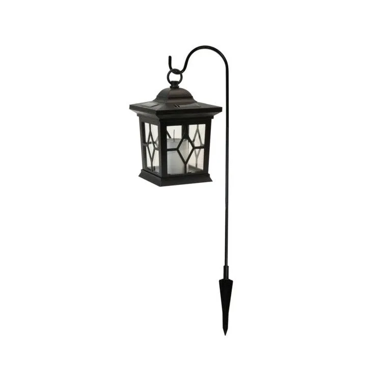 Black Solar Lantern with Shepherd's Hook