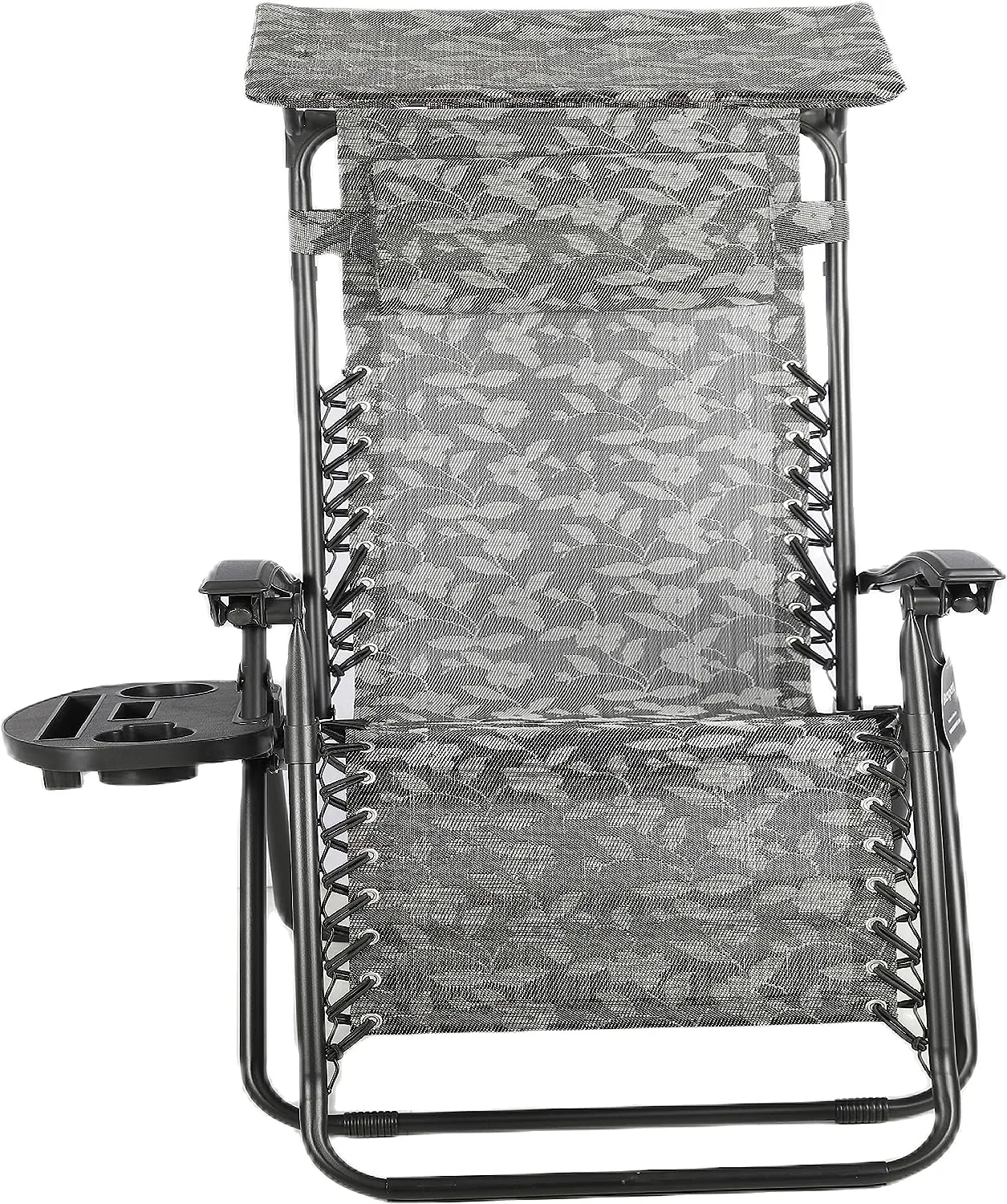 BTEXPERT Zero Gravity Chair Lounge Outdoor Pool Patio Beach Yard Garden Sunshade Utility Tray Cup Holder Black