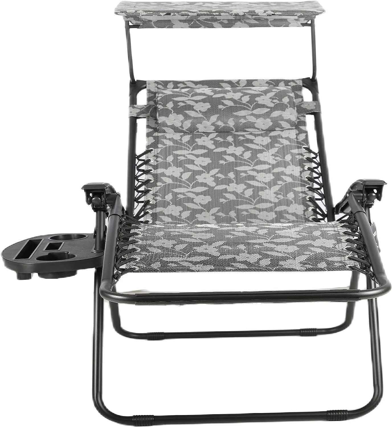 BTEXPERT Zero Gravity Chair Lounge Outdoor Pool Patio Beach Yard Garden Sunshade Utility Tray Cup Holder Black