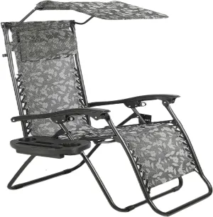 BTEXPERT Zero Gravity Chair Lounge Outdoor Pool Patio Beach Yard Garden Sunshade Utility Tray Cup Holder Black