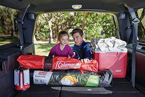 Coleman Broadband Red Mesh Quad Camping Chair with Cup Holder and Nylon mesh back