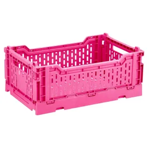 Collapsible Stackable Storage Bin 10.5in, Pink
