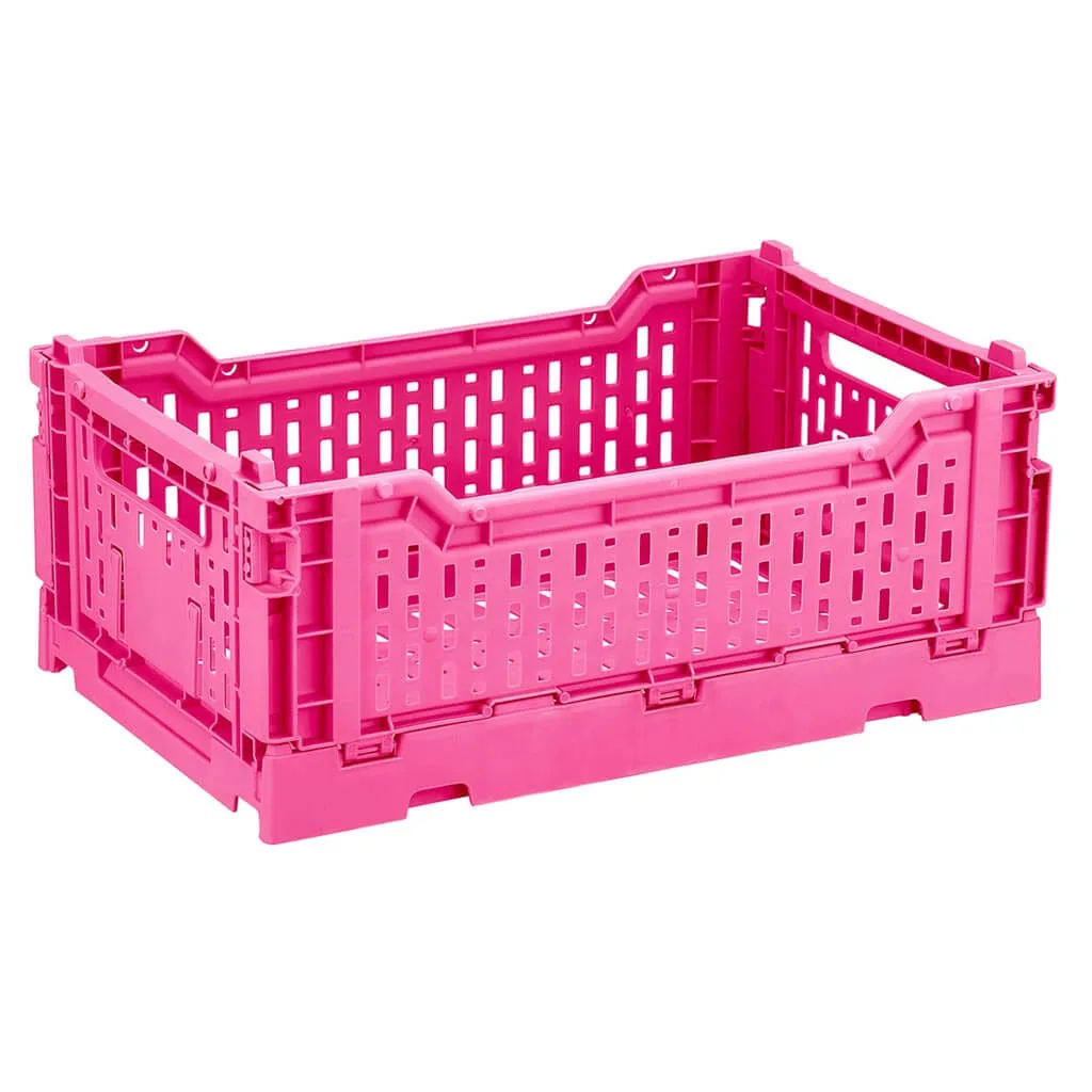 Collapsible Stackable Storage Bin 10.5in, Pink