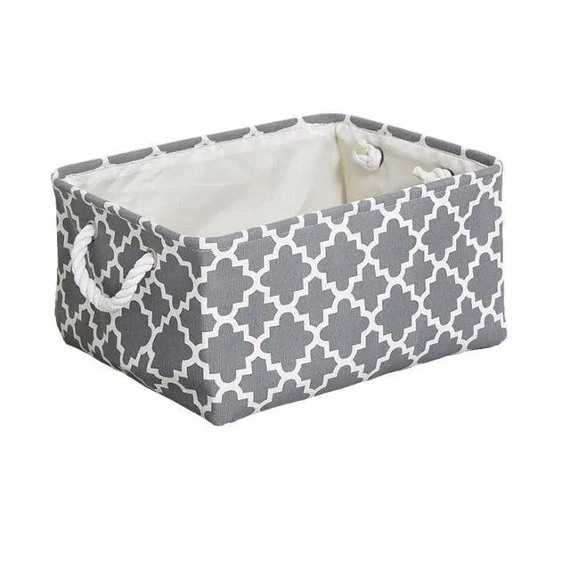 Eco-Friendly Collapsible Cotton Storage Basket for Home Organization
