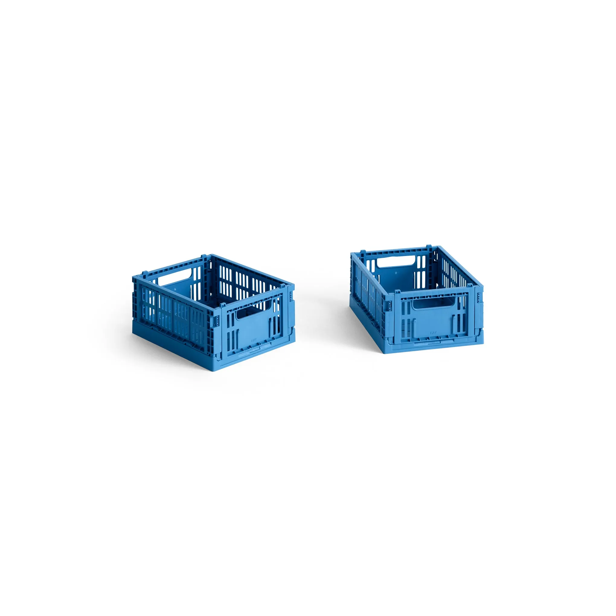 HAY Recycled Plastic Collapsible Storage Bin - Electric Blue