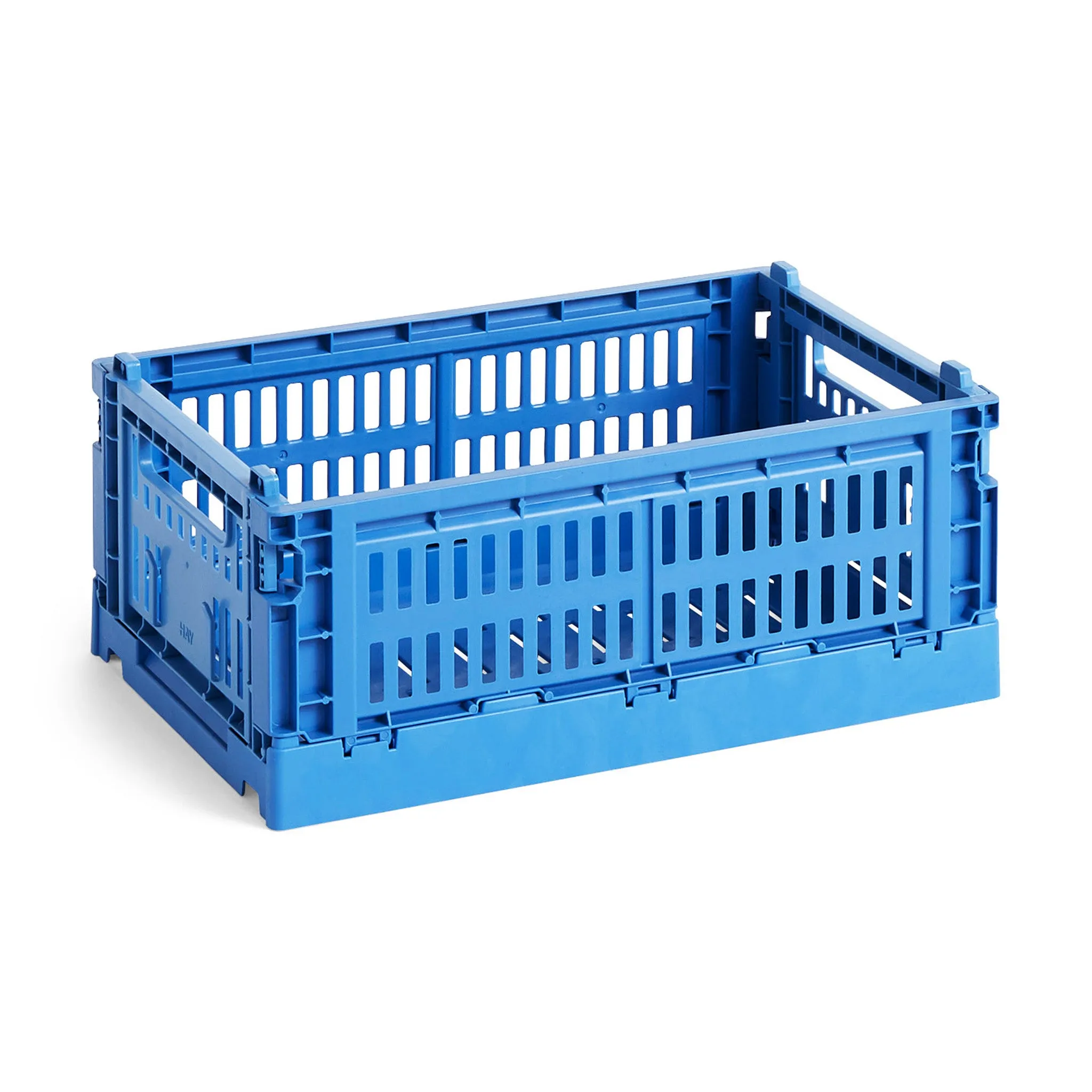 HAY Recycled Plastic Collapsible Storage Bin - Electric Blue