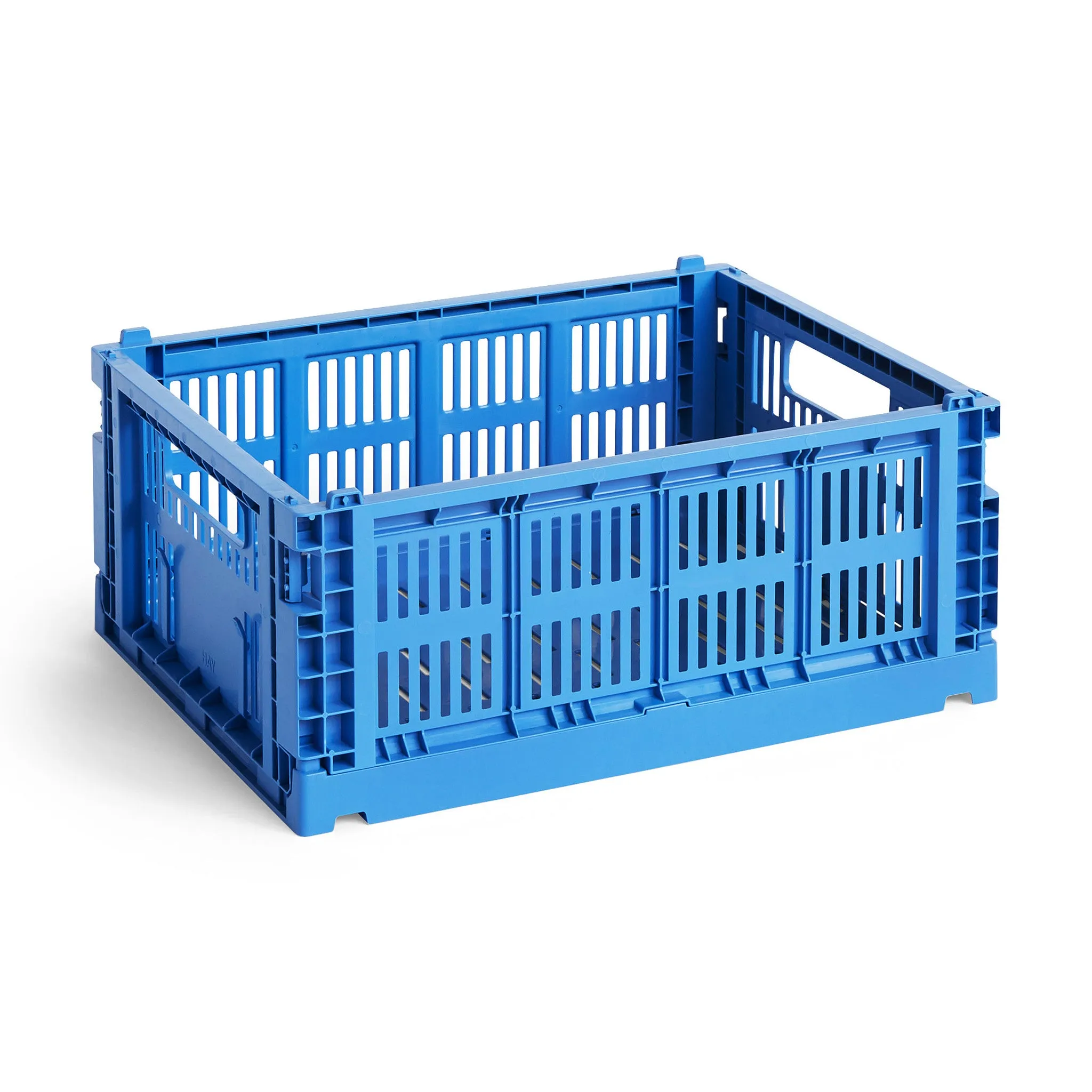 HAY Recycled Plastic Collapsible Storage Bin - Electric Blue