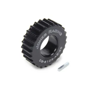 Jones Racing Products HTD Crankshaft Pulley - 25-Tooth - 0.83" Wide - 1-1/8" Mandrel - 1/8" Keyway - Aluminum - Black - Universal