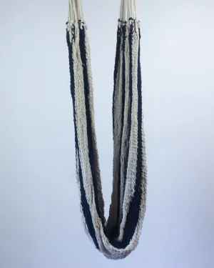 Macrame Mountaineer Hammock | White & Navy
