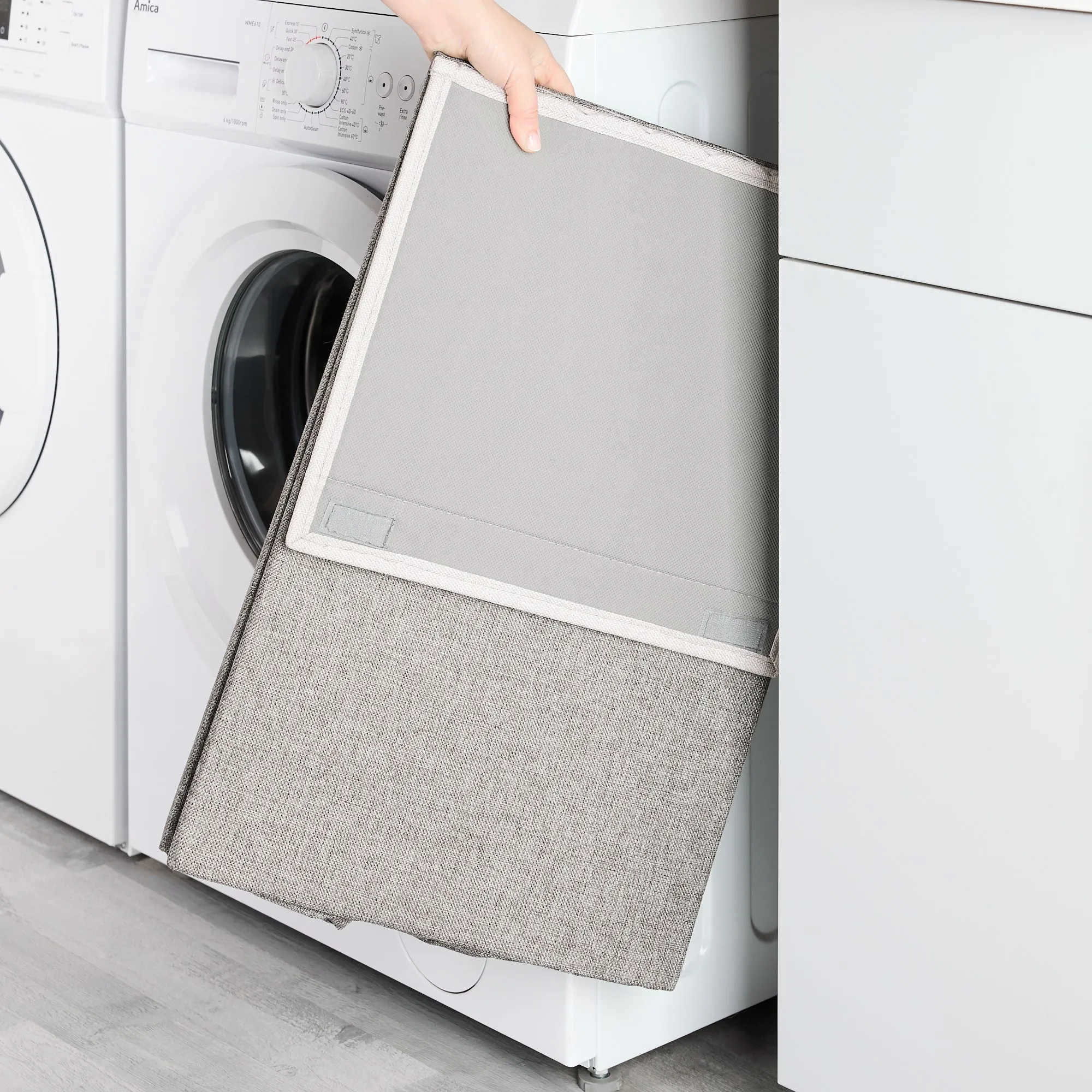 Minky Large Fabric Laundry Basket - 92L
