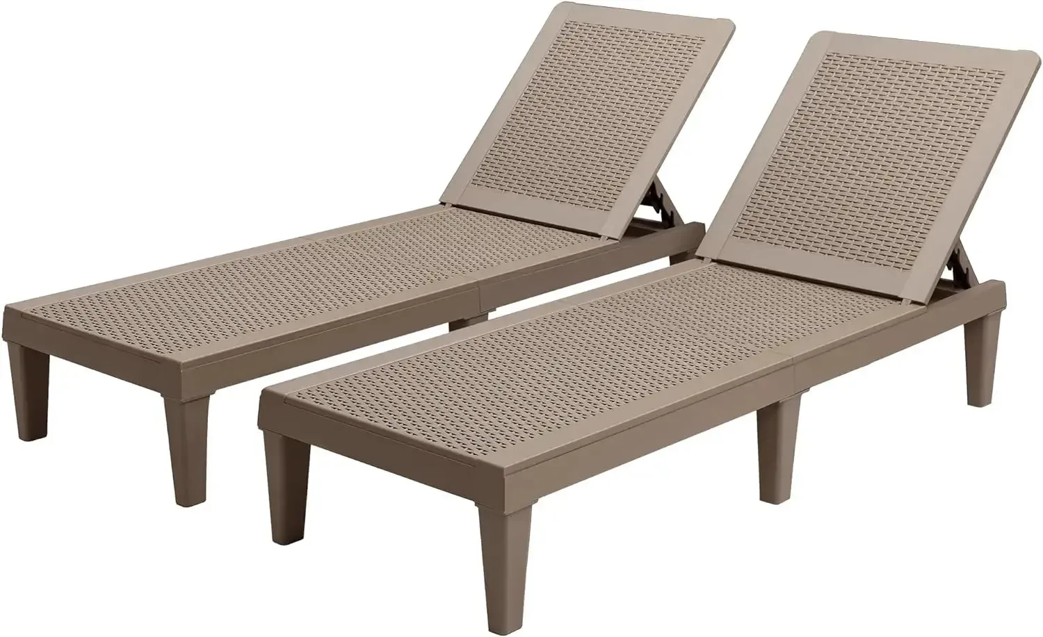 Outdoor Chaise Lounge Chairs with Adjustable Backrest, Set of 2