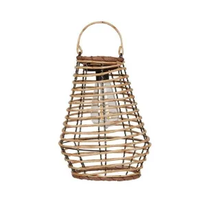 Rattan Solar Garden Lantern 2 Warm White LED - 27cm by Smart Solar