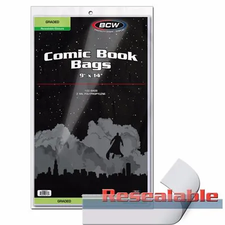 Resealable Bag For Graded Comics 9 x 14 (Pack Of 100)