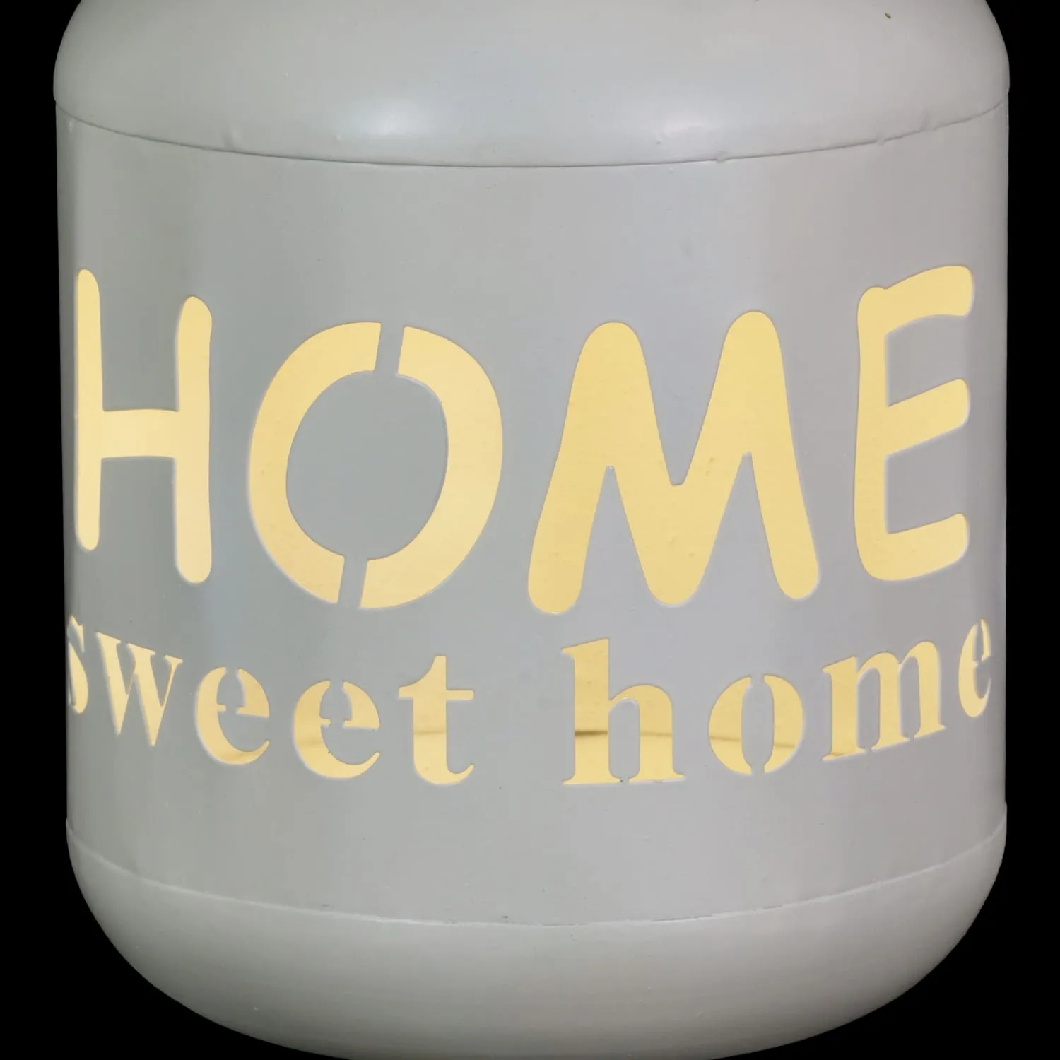Solar Home Sweet Home Metal Garden Lantern in White, 7 Inch