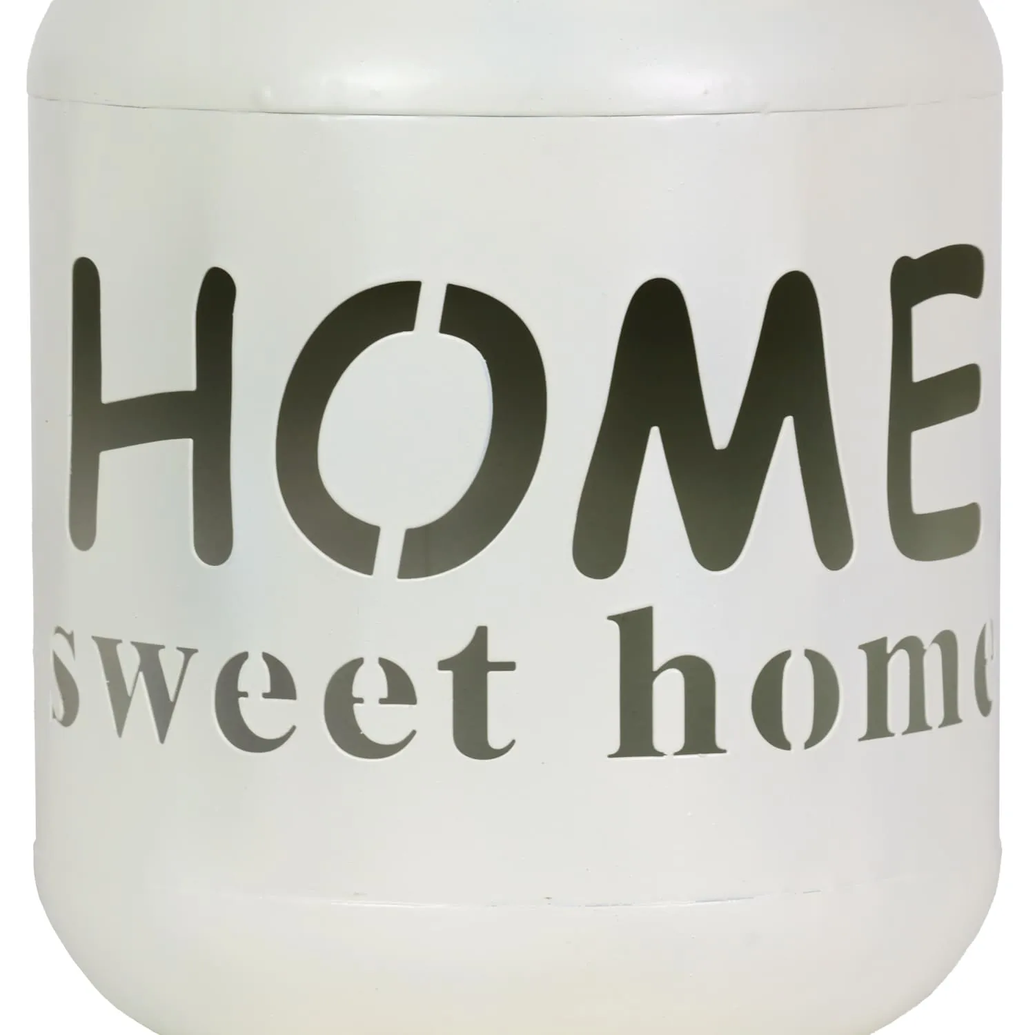 Solar Home Sweet Home Metal Garden Lantern in White, 7 Inch