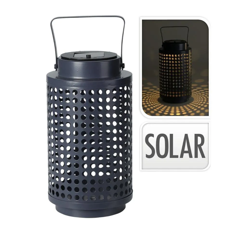 Solar Lantern Metal Dark Grey