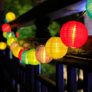Solar Powered LED Silk Lantern String Light