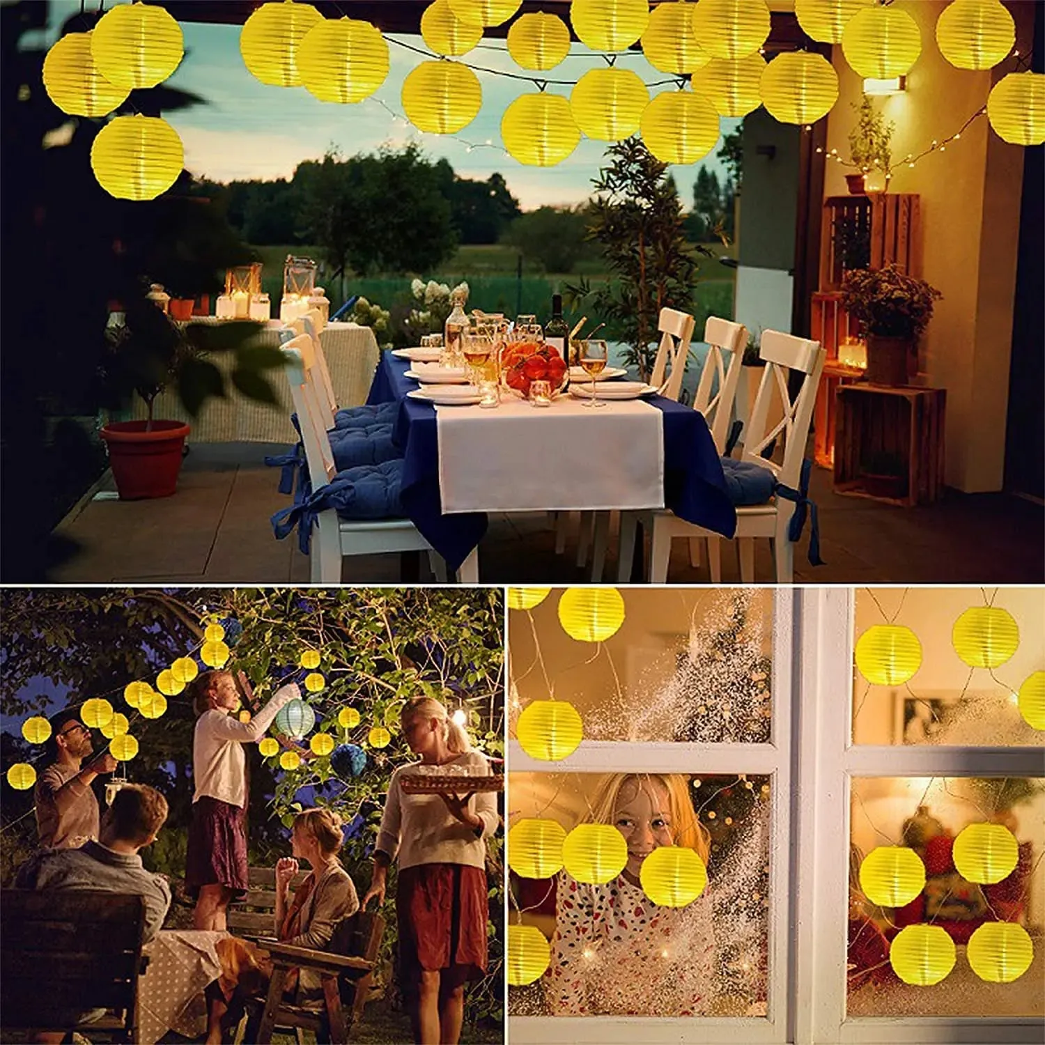 Waterproof Solar Lantern String Lights