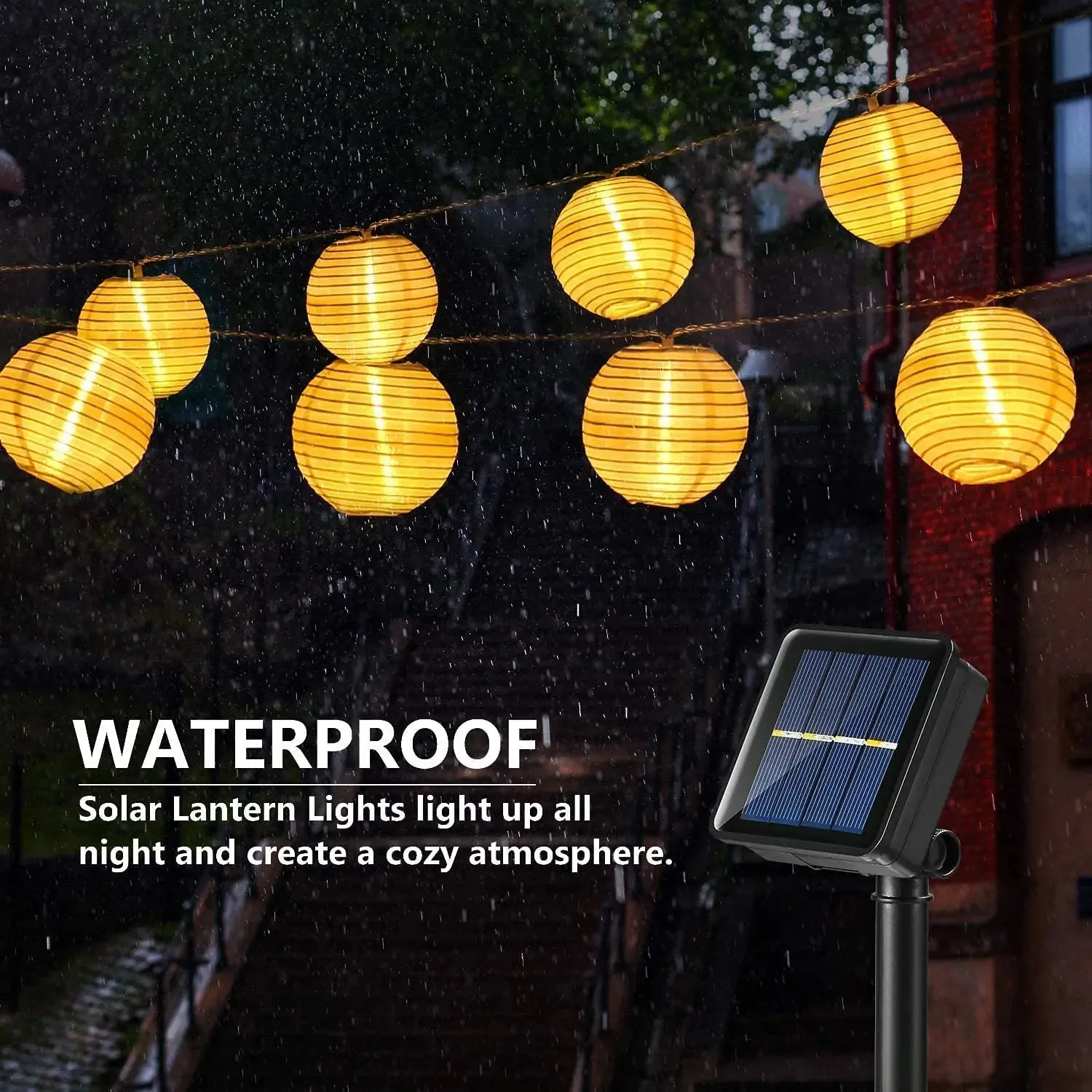Waterproof Solar Lantern String Lights