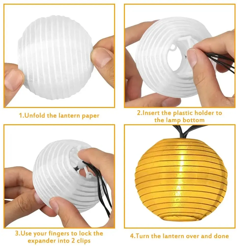 Waterproof Solar Lantern String Lights
